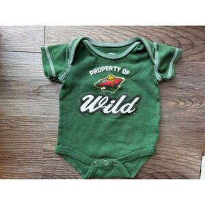 NHL‎ Minnesota Wild Baby Bodysuit Short Sleeve Green 0-3 Months